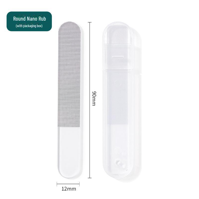 Black Tech Crystal Glass Nail File: Double-Sided Nail Shaper & Polisher for Nail Art