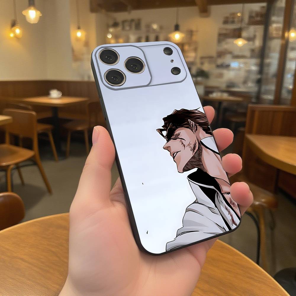 Hot A-Aizen S-Sousuke Anime Phone Case For iPhone 17,16,15,14,13,12,11,Pro,XS,Max,XR,Plus,E,SE4,Mini Black Soft Cover