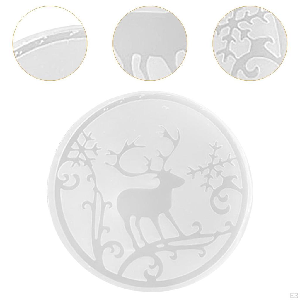 Christmas Coasters Model Crafts Cup Pad Creative Display Resin Epoxy for Living Room Home