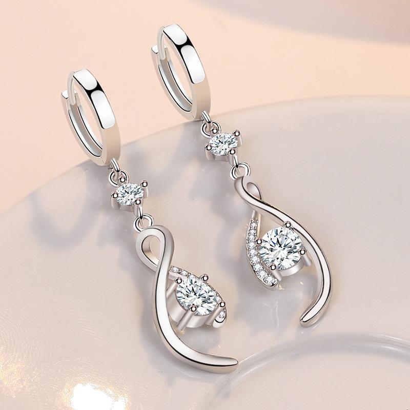 

925 Sterling Silver Claws Stud Earrings with Crystal AAA CZ Stone Modern Design Fashion Versatile Accessories Women Jewelry