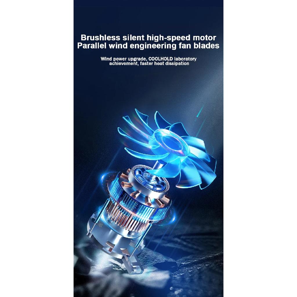 Ice Demon Notebook Air-cooled Cooling Pad with RGB Colorful Light 3 Fans Cooling Radiator Bracket Suit for 12.1-17.3 Inch Laptop