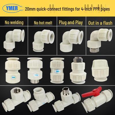 4-Point 20 PPR Push-Fit Quick Connect Tees for Solar Aluminum-Plastic PE Pipe