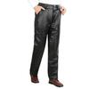 Men's Genuine Sheepskin Leather Pants - Warm Autumn/Winter Motorcycle Riders, Middle-aged & Elderly Outdoor Wear