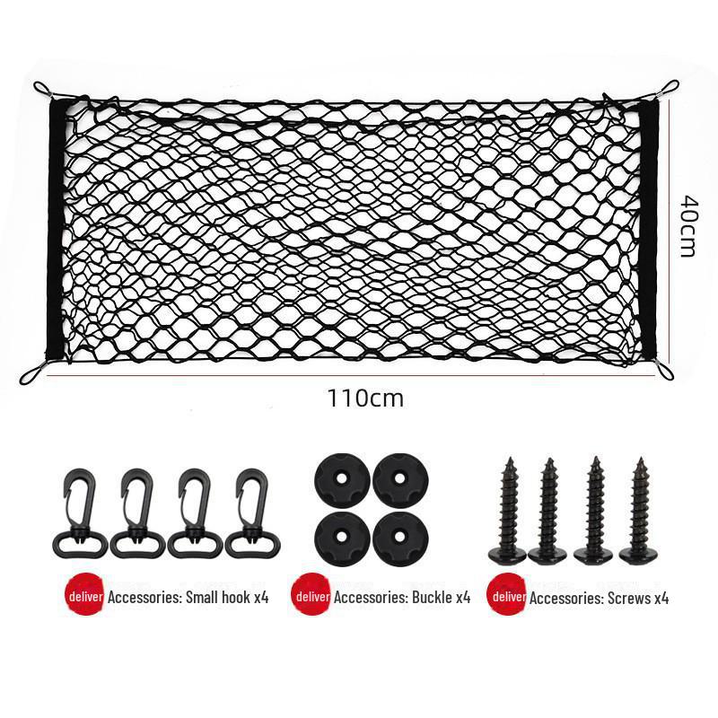 Car Trunk Storage Net Bag Set for Luggage and Supplies