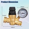 RV Water Pressure Regulator Valve For Camper, Regulate Valves With Strainer, Made Of Leadless Brass, RV Water Pressure Regulator With Pressure Gauge