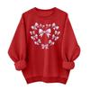 Ladies' Casual And Fashionable Round Neck Top With Valentines Print Hooded T,shirt Long Sleeved Sweatshirt