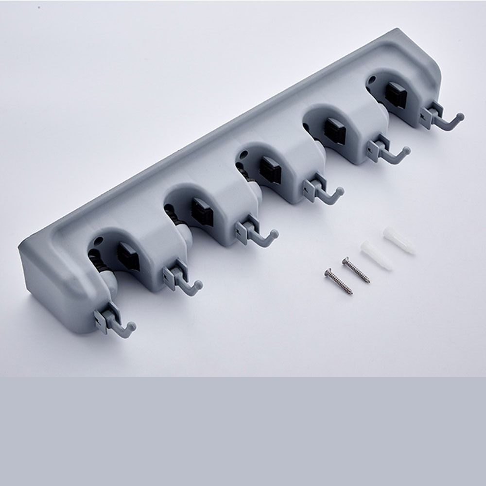 Wall Mounted Mop Fixed Clip Plastic Material Bathroom Broom Hanger Mop Holder Home Use