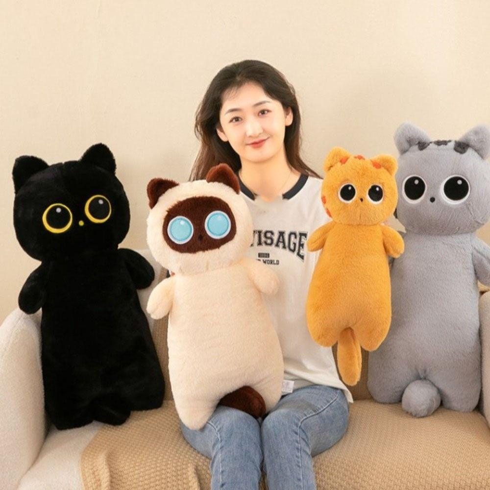 PP Cotton Long Giant Cats Plush Simulation Cat Stuffed Plushie Birthday Gift