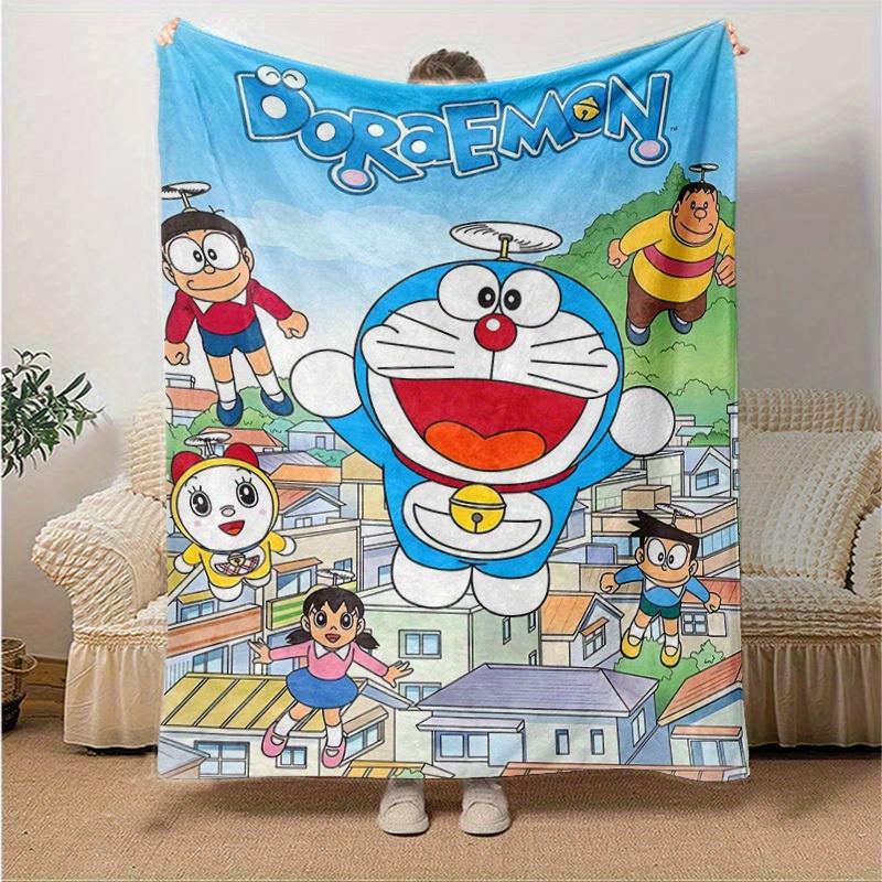

1pc Doraemon Home Decor: Cozy Flannel Blanket, Perfect Gift for Bedroom, Living Room, Travel, Camping, Car, Beach, Office Naps, Ideal Sofa Throw, Outd 130x150cm