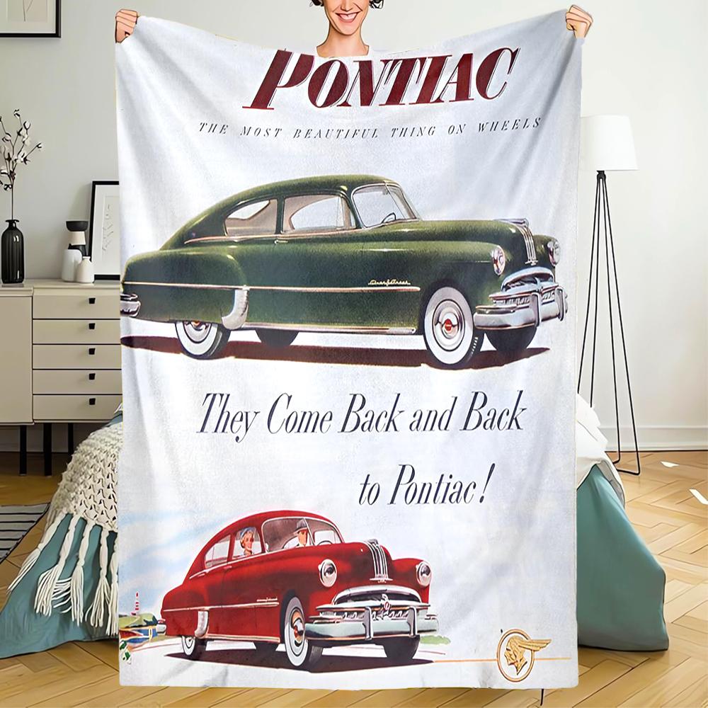 Pontiac Theme Printed Blanket - Perfect for Couch, Bed, Travel & Outdoor Use | Machine Washable, Cozy & Durable.