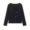 Fashion Style 2024 Fall and Winter New Female Versatile Asymmetric V Neck Long Sleeves Silm Knitting Outwear 4192124