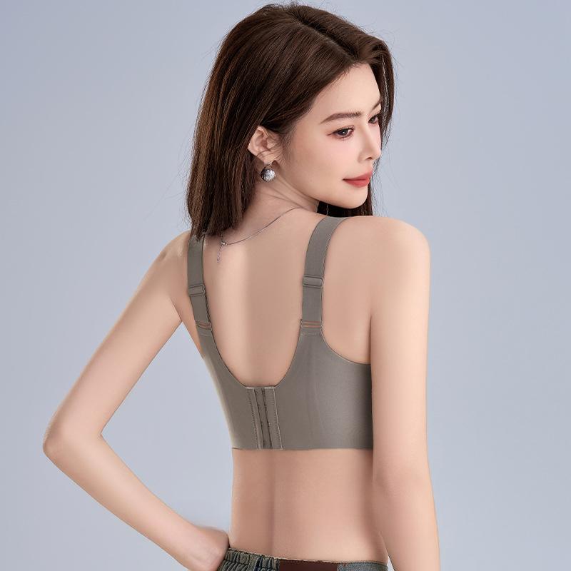 Invisible Bra Women's Jelly Soft Support Underwear Thin Large-sized Full-cup Bra Push Up Bra