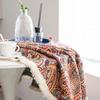 Round Tablecloth with Vintage Floral Embossed Design, Machine-Woven Decorative Table Cover for Home, Picnic, Camping, Wedding, Birthday Party, Dining