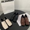 2025 autumn British small leather shoes women's new Korean version retro square head student one pedal loafers women's thick heel
