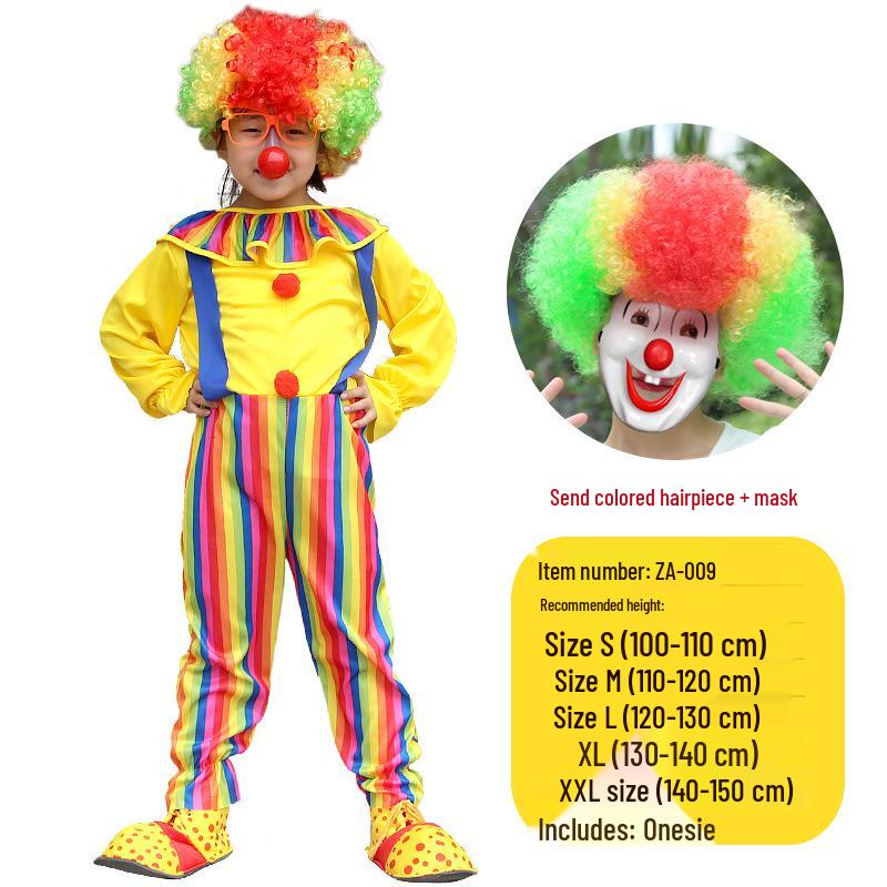 Kids' Clown & Magician Costume Set for Boys & Girls - Perfect for Masquerades, National Day, Christmas & New Year Performances.