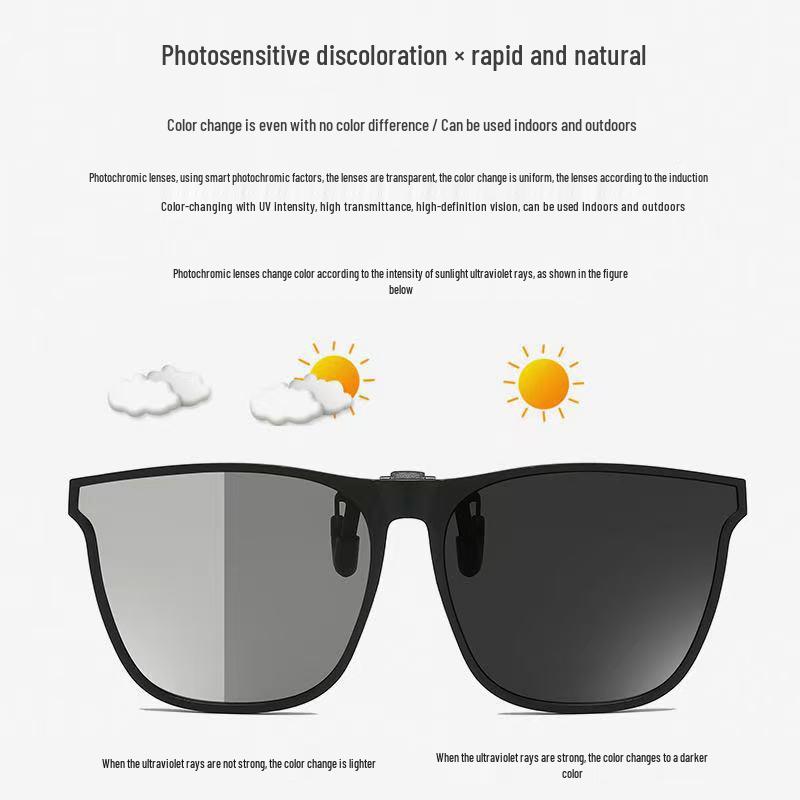 GM 2024 Flip-Up Polarized Sunglasses: Anti-UV Myopia Clip-On for Men & Women – Perfect for Driving & Fishing