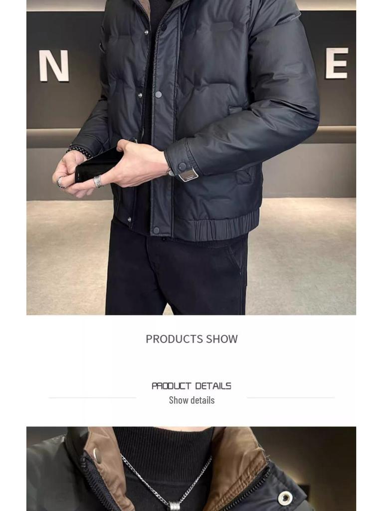 Men's 2025 Winter Trend Casual Stand-Up Collar Duck Down Jacket - Youthful Versatile Warm Outerwear