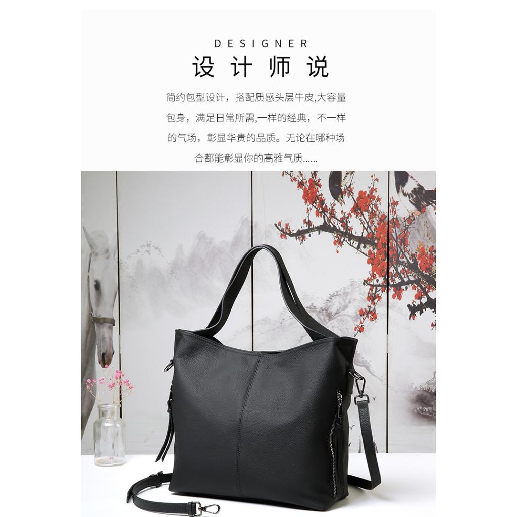 Leather Tote Bag Women's 2025 New Fashion Large-capacity Handbag First Layer Cowhide Women's Messenger Bag Shoulder Bag