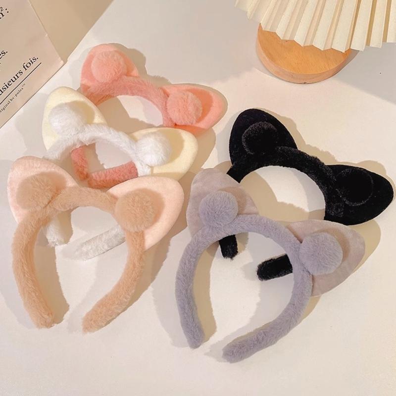 Cat Ears Headbands Furry Plush Headbands Hair Accessories for Girls and Womens Holiday Party Headwear