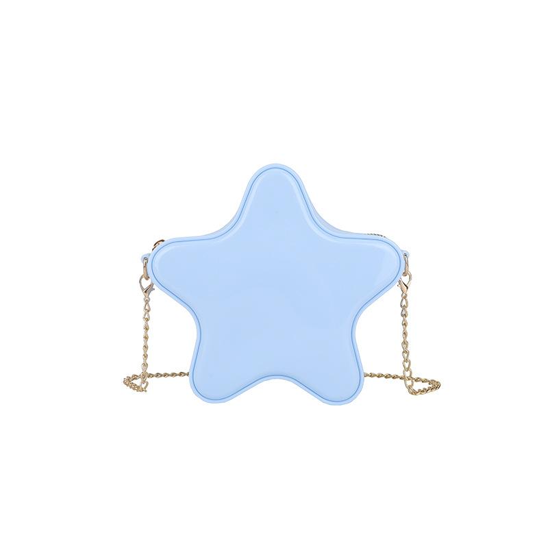 

Spring and summer new macaroncolored jelly bag textured chain shoulder bag women s fashion versatile crossbody pentagon синій