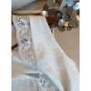 Women Summer Unique Sense Patchwork V-neck Lace Linen Vest Niche High-end Sleeveless Top Waistcoat Female