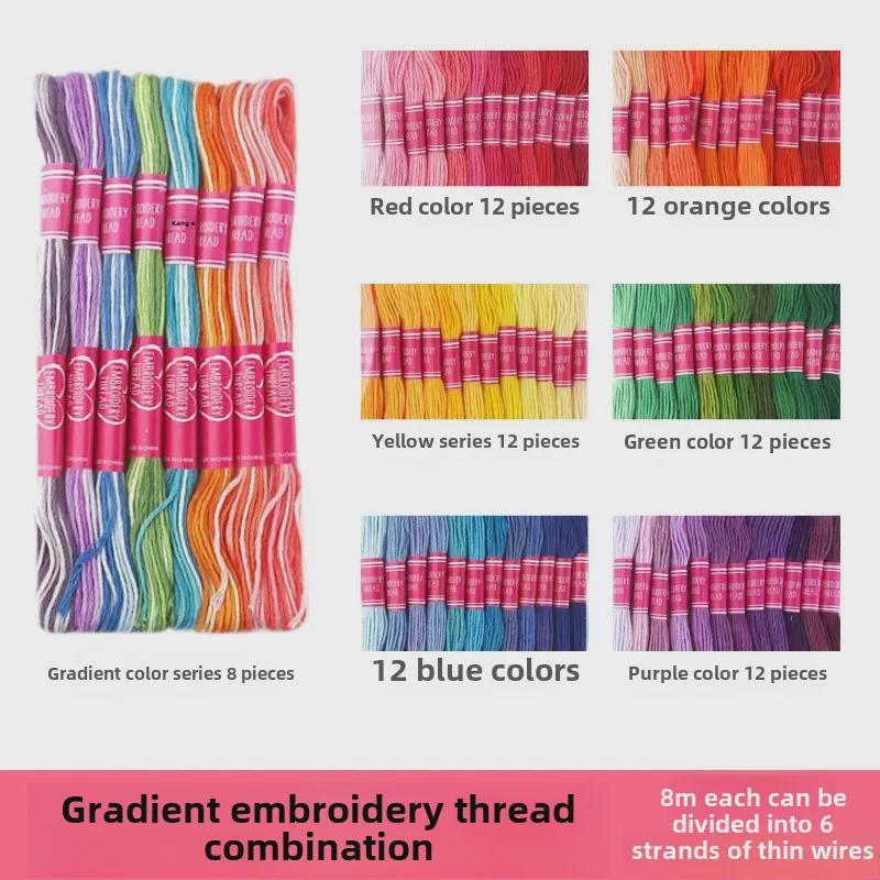 Handmade Gradient Embroidery Thread, No. 25 Silk & Cotton for Cross Stitch & Insole