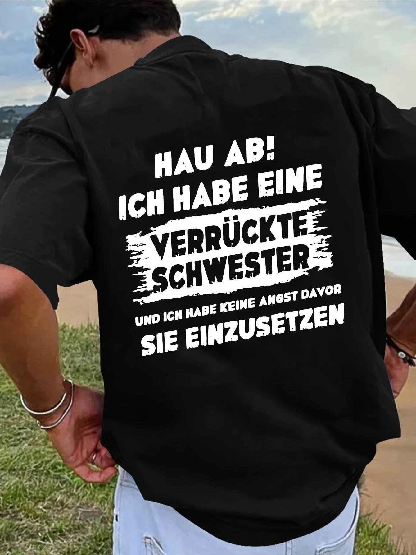 Men s T-Shirt Y2K Crazy Sister Warning Black L