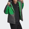 Adidas Logo Patchwork Loose Long Sleeve Down Jacket Men Outerwear Black Green GF0077
