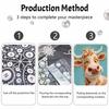 Stretched Frame Pearl Art Kit Winking Cow Pattern DIY Sparkling Bead Canvas Relaxing Hobby Gift for Craft Lovers Creative Projects
