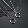 Mobius Necklace Women Men Vintage Simple Copper Color Hollow Circle Pendant Stainless Steel Chain Hip Hop Punk Jewelry Male Gift
