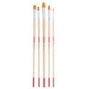 5 Brushes - Oil and Acrylic Paint - Round - Cat's Tongue - Flat - Synthetic - Art Creation