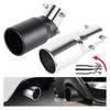 1Pcs Universal Car Accessories Automotive Tail Throat Black Silver Adjustable Roll Edge Tail Throat Automotive Exhaust Pipe Tip
