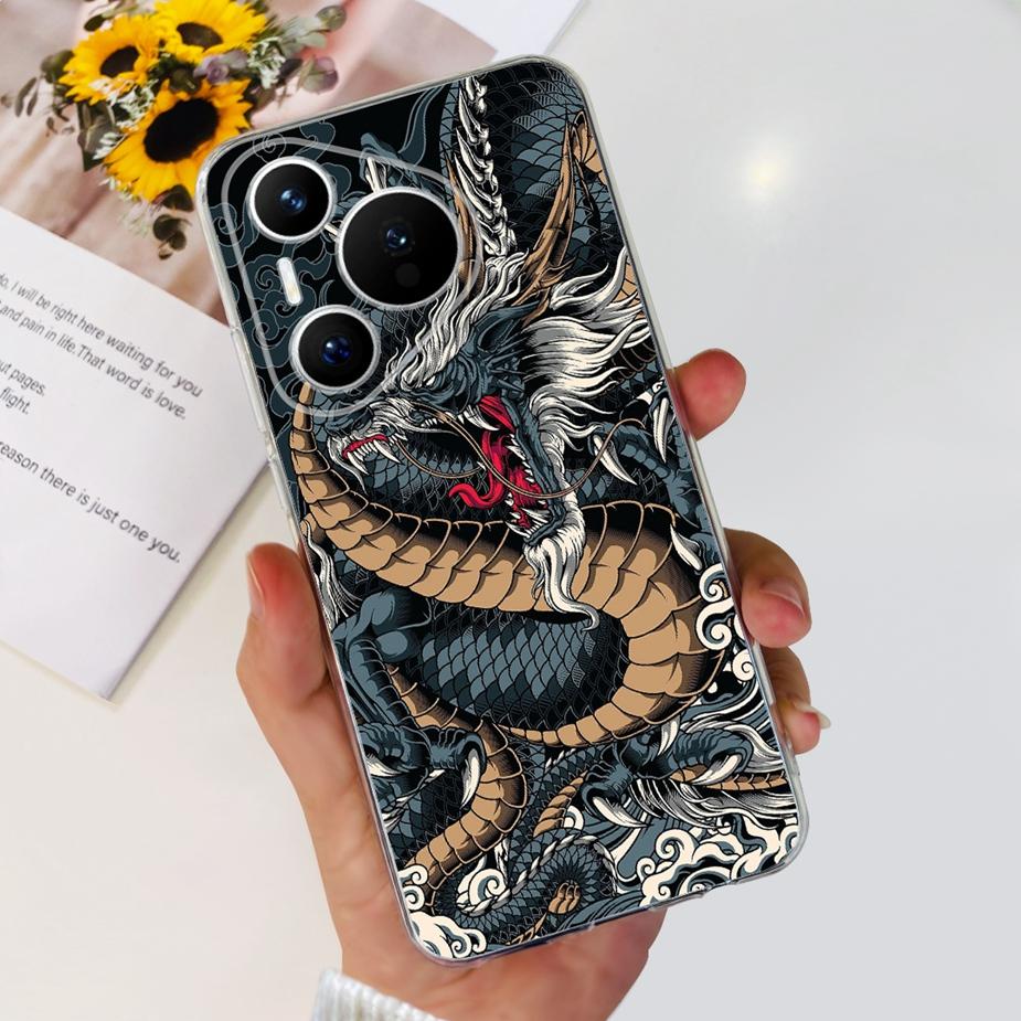 Für Huawei Pura 70 Hülle Niedliche Cartoon Bemalte Abdeckung Klare Silikon Handyhülle Für Huawei Pura 70 Pro Plus Pura70 Pro + Weiche Hülle