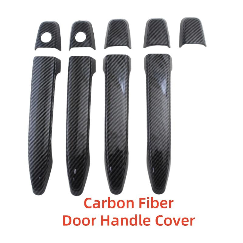 Car Accessories Gloss Black Carbon Door Handle Cover Trim Paste Style For Lexus GX470 2003 2004 2005 2006 2007 2008 2009