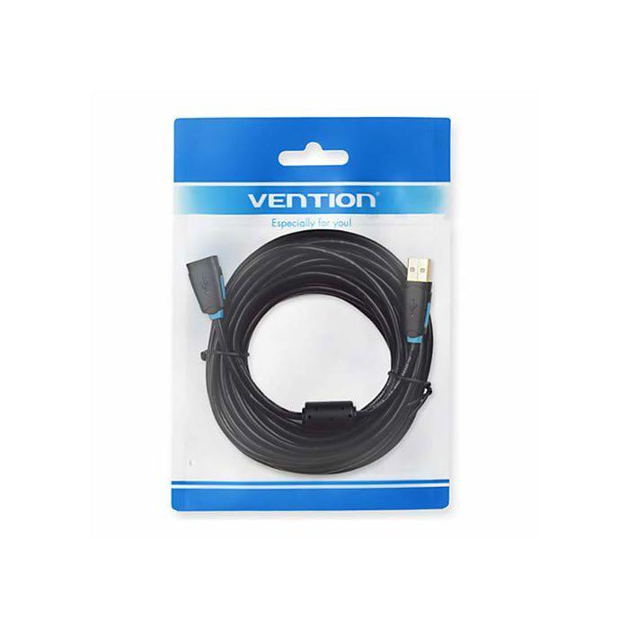 Câble d'extension USB 2.0 actif - Vention - 5 m - Noir - Mâle à femelle - Haute vitesse - Transfert de donnée