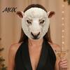 Máscara de Oveja con Visión Clara Máscara de Animal Realista, Oso Pardo Cara Completa Suave Cosplay para Fiesta de Disfraces de Halloween Accesorios Transpirable