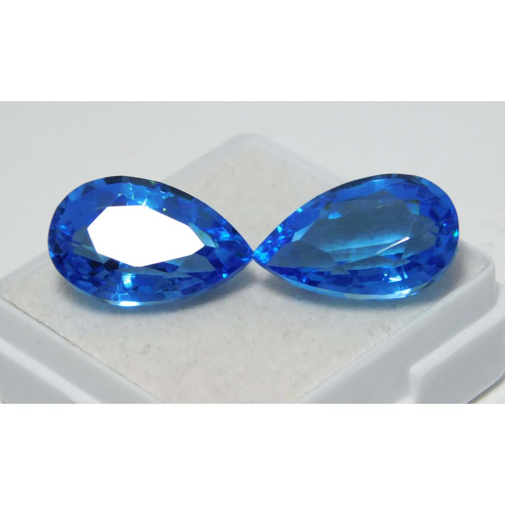 Light Blue Sapphire 19.30 Carat Natural Pear Shape Pair Loose Gemstone CERTIFIED A-1629