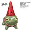 Fairy Garden Accessories Miniature Frog Figurine, Little Statue with A Party Animal Statues Hat, Decorative Resin Ornament for Outdoor Courtyard
