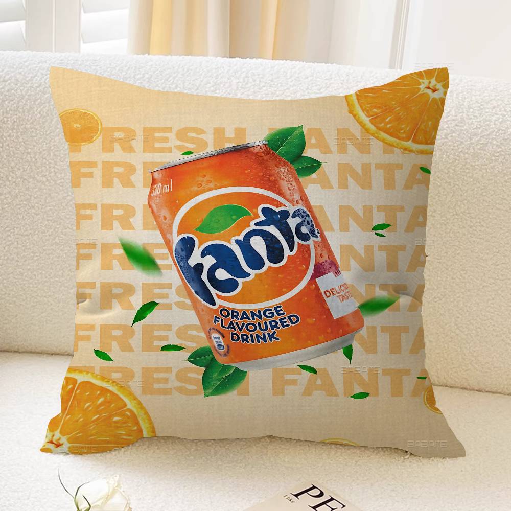 Funny F-Fanta Logo Pillow Covers Cartoon Sofa Decorative Home Double-sided Printing Short Plush Cute Cushion Cover