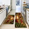 Tapete de Cozinha de Natal Longo Antiderrapante Absorvente Tapete Capacho Tapete Doméstico Resistente à Sujeira Tapete de Porta Decoração de Piso para Casa