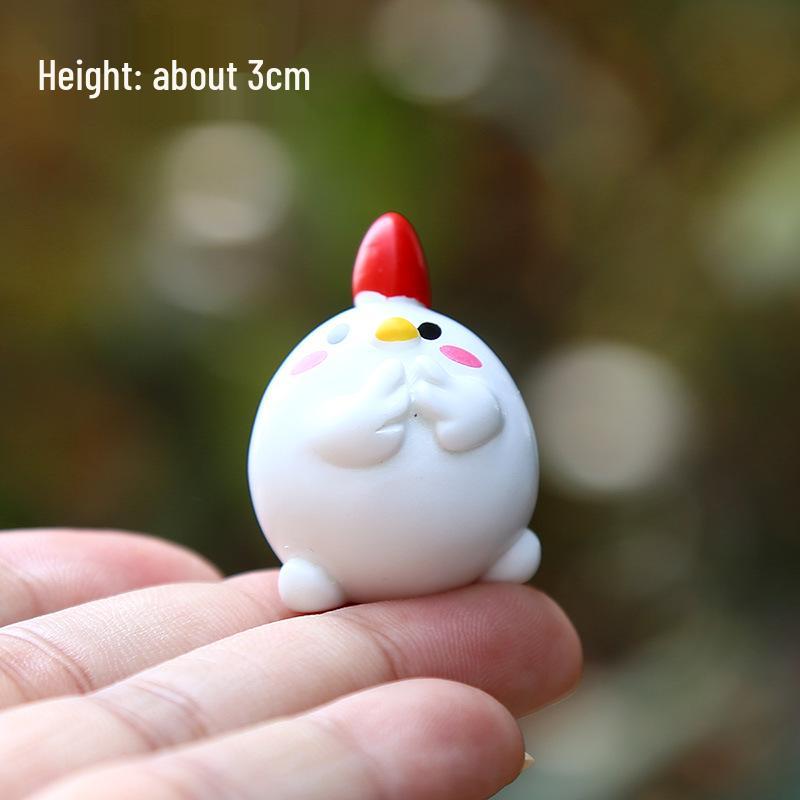 Twelve Zodiac Mini Resin Animal Figurines: Cute Cartoon Style