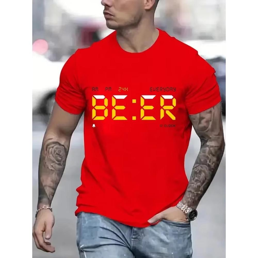 It Is Beer Time T Shirt for Men Vintage T-Shirt O- Neck Classic Man Clothes Oversize Tops Fashion Harajuku Mens Summer Clothing