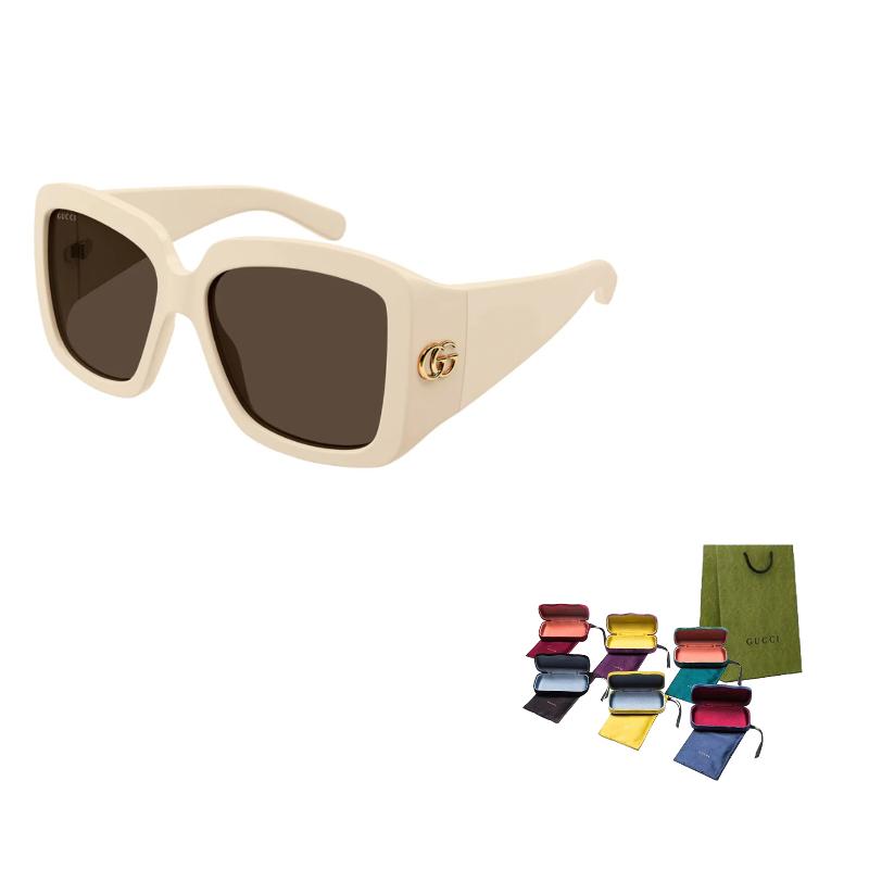 

GUCCI temples with logo injection moulded irregular sunglasses women s beige 55 бежевый