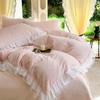 French Winter Warmth, Milk Velvet Four-piece Set, Anti-static Princess Style Lace, Carved Velvet Quilt Cover, Bedding