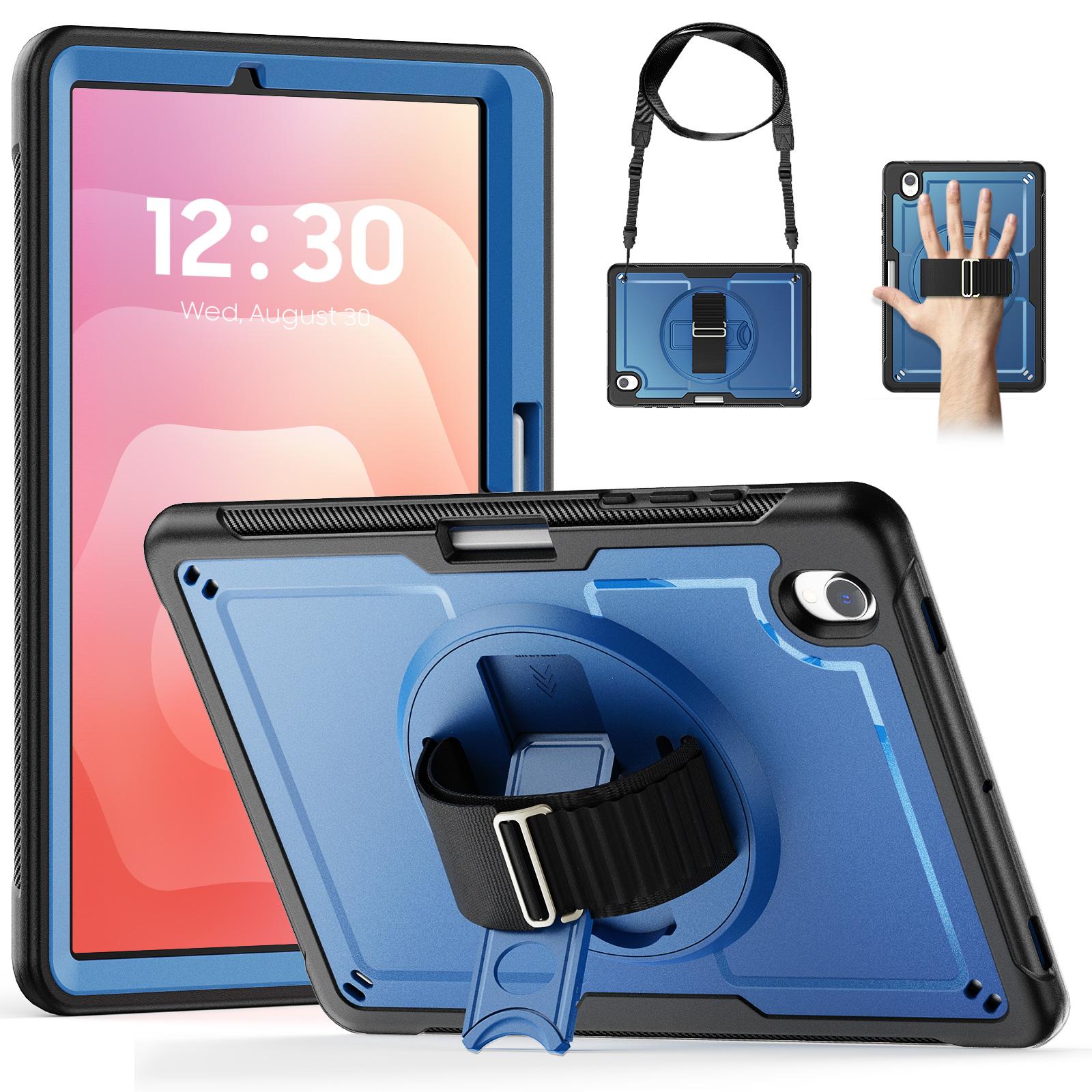 

Rotating Hybrid Case For Samsung Galaxy Tab S11 11 SM-X730 X736B S10 Lite 10.9 2025 SM-X400 X406B Stand Cover Shoulder Strap S11 SM-X730 SM-X736B темно-синий