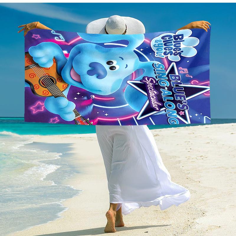 1pc Pistas da Blue Blue’s Clues3 Beach Towel, Comfortable and Thick, and Swimming/Bath/Picnic/Camping Towel, Suitable for Seaside Beaches