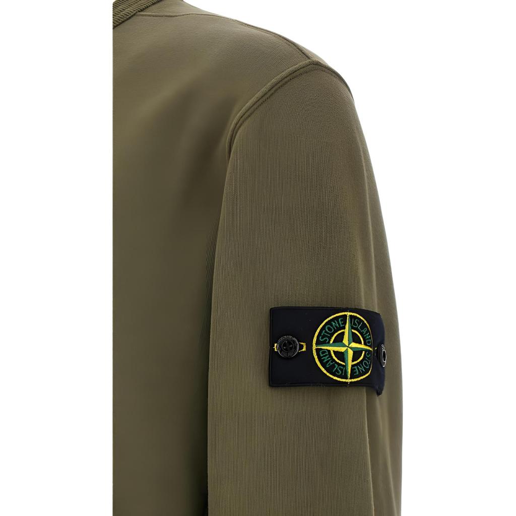 Stone Island Logo Crew Neck Long Sleeve Sweatshirt Men sweatshirt Green K2S156100028S0A20V0054