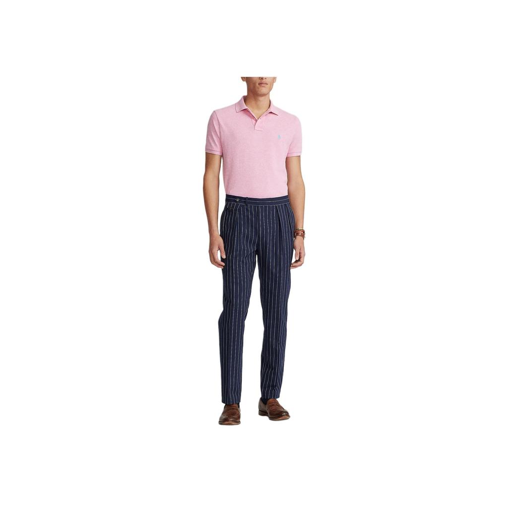 Polo Ralph Lauren Solid Color Logo Embroidered Slim Fit Short Sleeve Polo Shirt Men Tops Pink MNPOKNI1N821146-650