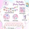 Butterfly Birthday Party Supplies, Butterfly Plates and Napkins Party Supplies-Butterfly Party Plates Cups Tablecloth&Butterfly Birthday Decors Banner