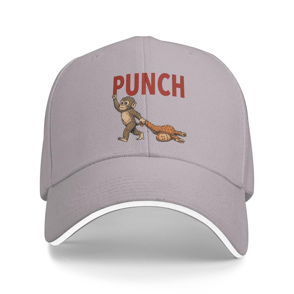 Summer Punch the monkey when life gets you down punch back Baseball Cap Hippie y2k Retro Print Sun Trucker Hat Men Baseball Caps